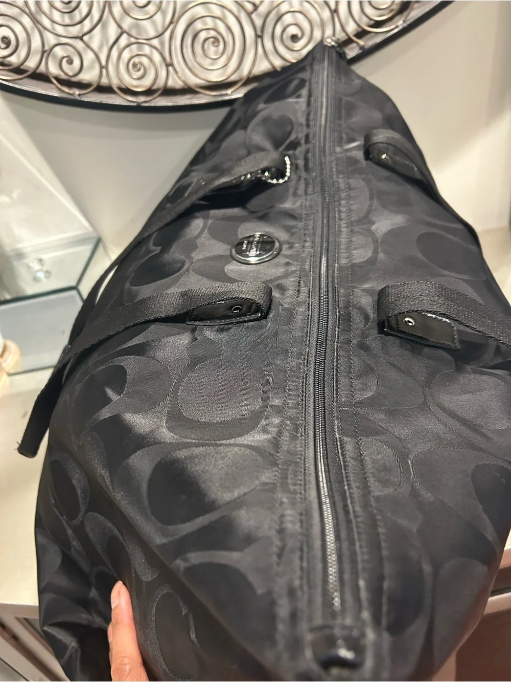 Coach Black Signature travel/ packable weekend bag